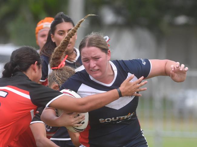 Kirwan State High School hosts St Patrick's College, Mackay, in round 1 of the 2025 Aaron Payne Cup. Senior Girls. Picture: Evan Morgan