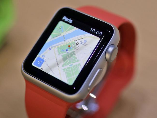 FILE - In this March 9, 2015, file photo, the Apple Maps app is displayed on an Apple Watch during an event in San Francisco. Apple Maps quickly became the butt of jokes when it debuted in 2012. After Apple fixed errors as users submitted them, Apple Maps is now used more widely than Google Maps on iPhones. (AP Photo/Eric Risberg, File)