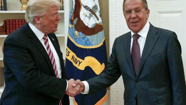 Donald Trump and Sergei Lavrov, the Russian Foreign Minister. Pic: AFP/Russian Foreign Ministry