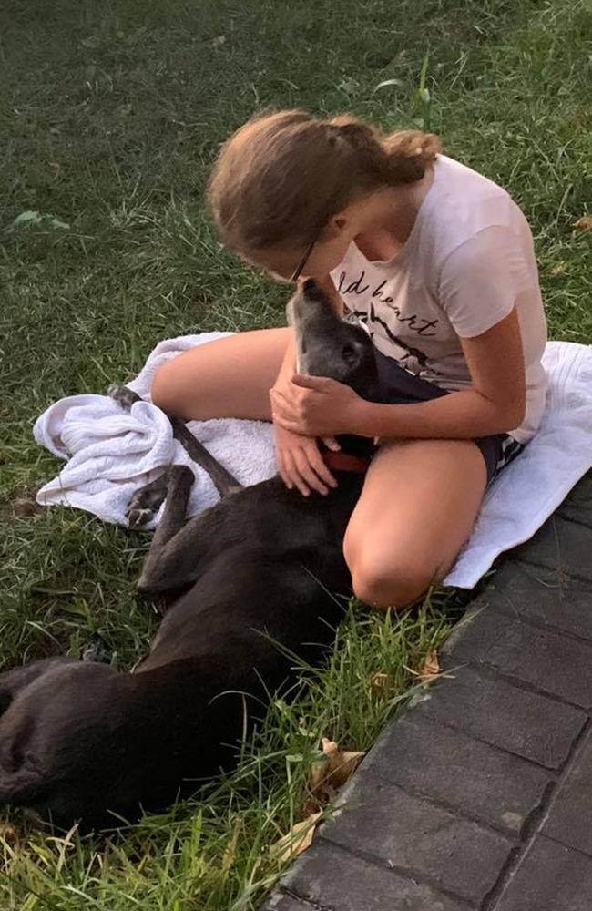 13-year-old Celeste and her assistance dog Minnie. Picture: Facebook