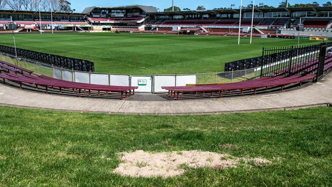 The site where tests on the hill at Brookvale oval have discovered asbestos.