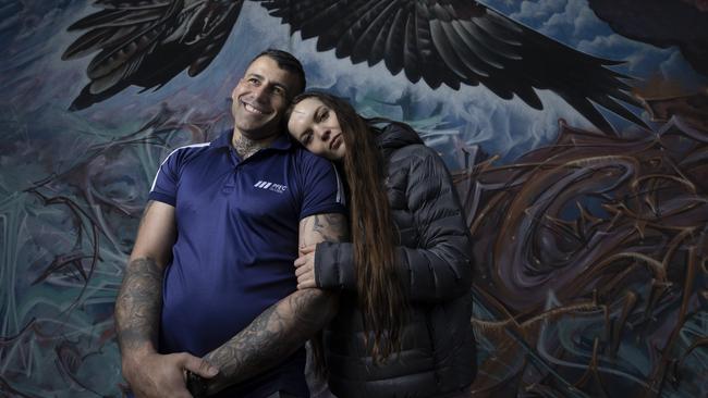 Meysam Rahimzadeh and his girlfriend Ella Robinson. Picture: Arsineh Houspian