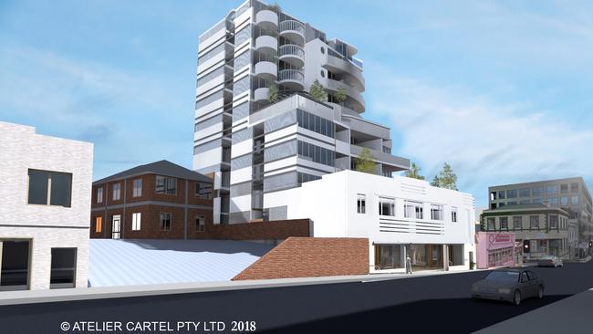 Artist’s impression of a new 10-storey, 33 unit apartment block in Bathurst St, Hobart.