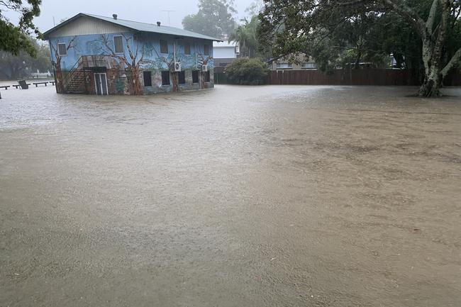 Flooding at Keebra Park. Picture: Andrew Potts