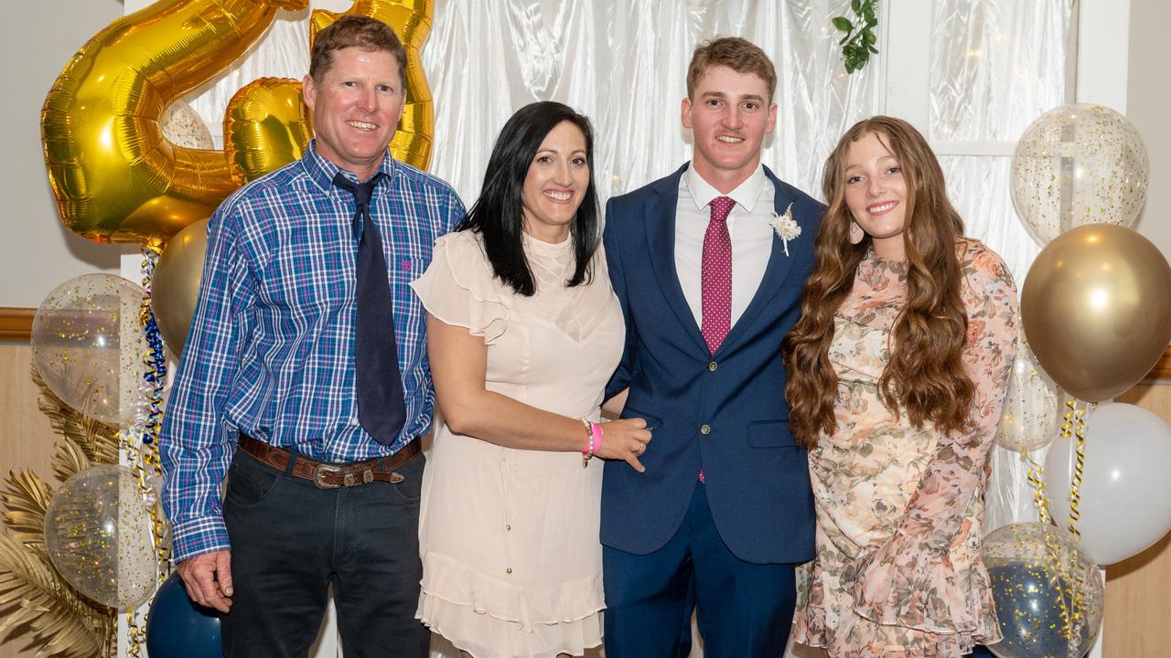 Bill Curran, Trish Curran, Lawson Curran and Abbey Curran at Calen District College Graduation dinner, Friday 17 November 2023 Picture: Michaela Harlow