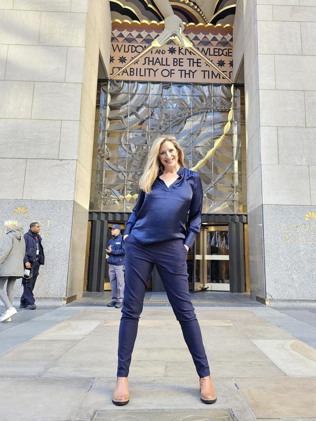 Liza-Jane Sowden at the Rockefeller Centre in New York. Picture: Jennifer Mitchell.