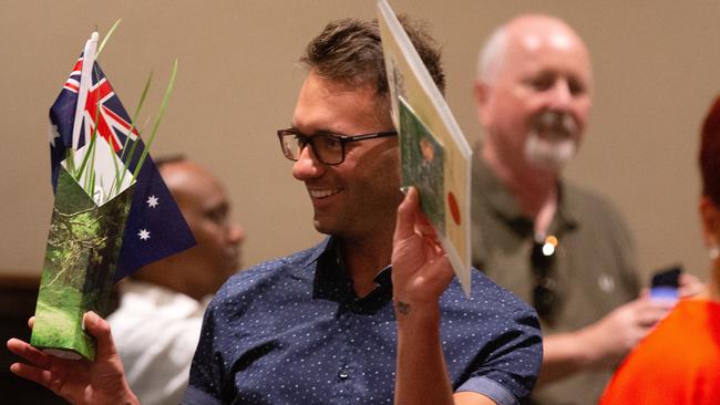 A new citizen at a City of Melbourne ceremony.