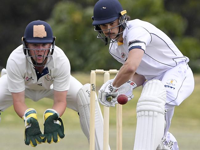 Bredon Ward Bats during the VTCA Cricket: Doutta Stars v St Albans cricket match in Essendon, Saturday, Nov. 21, 2020. Picture: Andy Brownbill