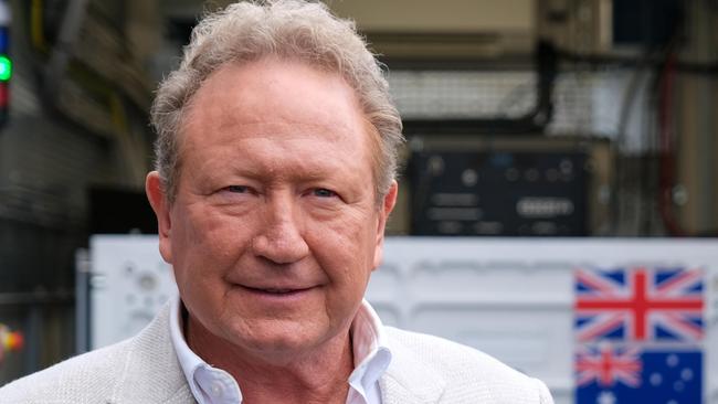 Fortescue chairman Andrew Forrest at the opening of the Fortescue WAE manufacturing plant at Kidlington in the United Kingdom. Picture: Jacquelin Magnay