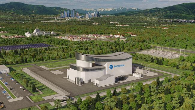 An artist’s rendering shows Westinghouse’s planned AP300 small modular nuclear power reactor, which the company officially unveiled on May 4, 2023, with the hope it will be built in the United States and around the world. Picture: Westinghouse