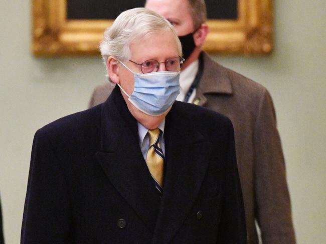 Republican Senate Minority Leader Mitch McConnell said he would vote to acquit Donald Trump. Picture: AFP