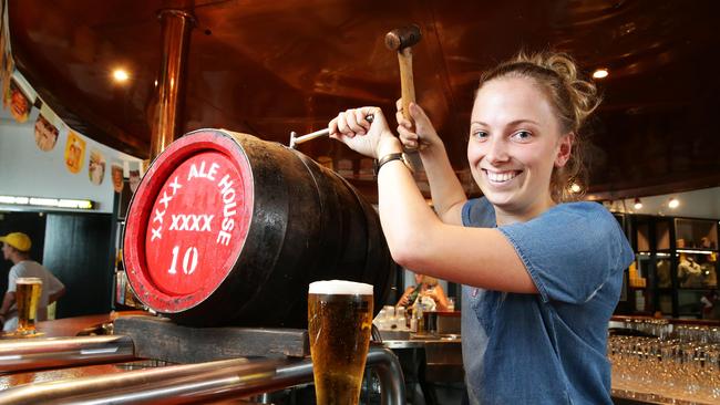 Cassi Forbes at The Ale House at the XXXX Brewery in Milton, Brisbane. Picture: AAP