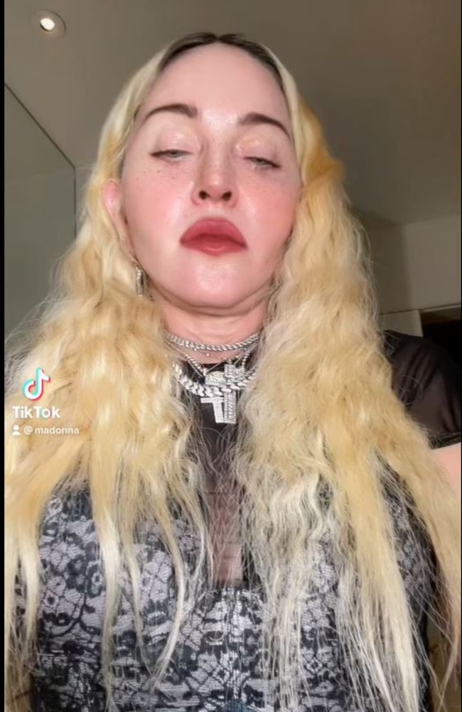 Madonna in her latest TikTok video.