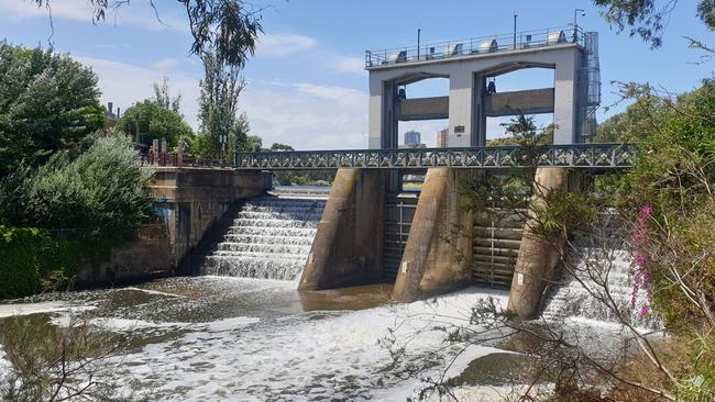 The Torrens Weir needs to be replaced, costing about $25m. Picture: Colin James