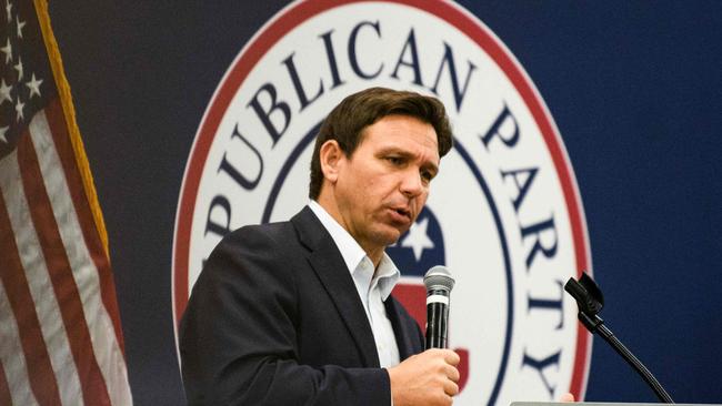 Florida Governor Ron DeSantis speaks during an Iowa Republican reception in Cedar Rapids on May 13. Picture: Getty Images/AFP