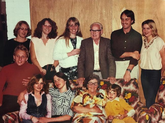 The Cobby Clan: From top left to right: Kim, Gay, Julie, Pop Cobby, Greg and Sharan. Bottom left to right: John, Karen, Mark, Nana and Louise.