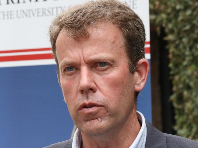 Education Minister Dan Tehan announced the government is offering travel ban exemptions for some students in China. Picture: AAP/David Crosling