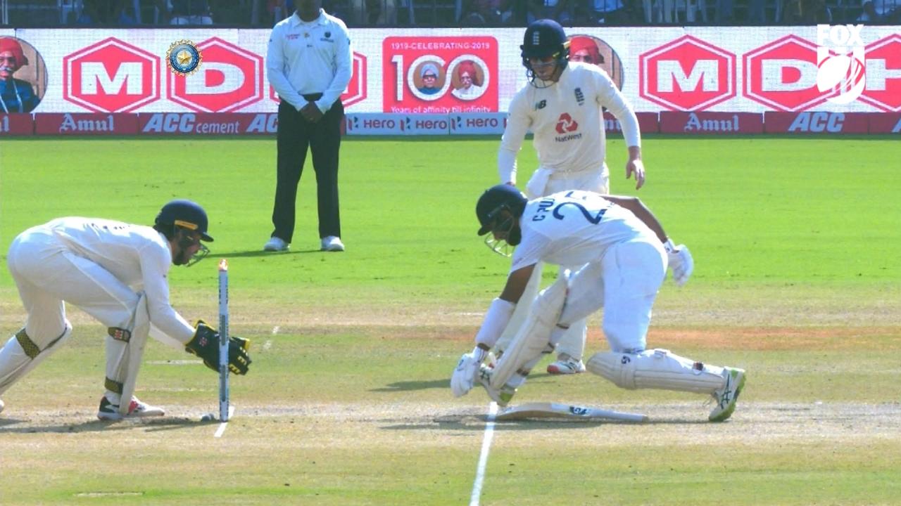 Cheteshwar Pujara was the victim of an unlikely run-out.