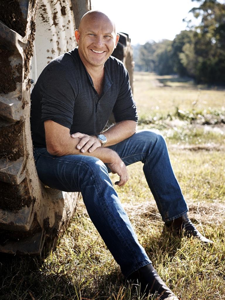 Matt Moran on his family farm in the Central Tablelands of NSW. Picture: Supplied