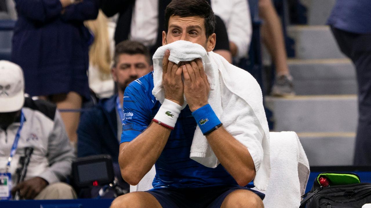 Novak Djokovic was interrogated for six hours at Melbourne airport. Picture: Don Emmert/AFP