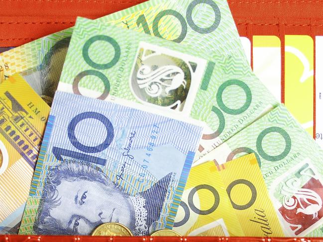 Red wallet and Australian cash. Picture: iStock.