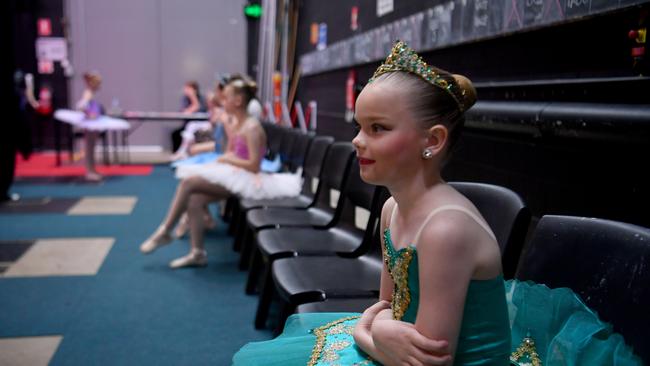 Townsville Eisteddfod. Age 9. Classical Solo. Sophie Ball waits in the wings. Picture: Evan Morgan