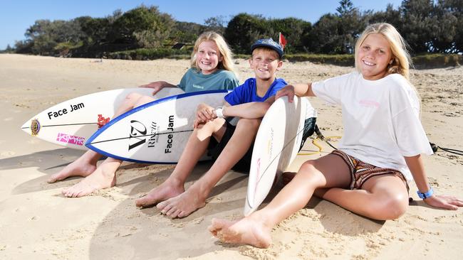 The Rielly siblings have been surfing since they were as young as three years old. Picture: Patrick Woods.