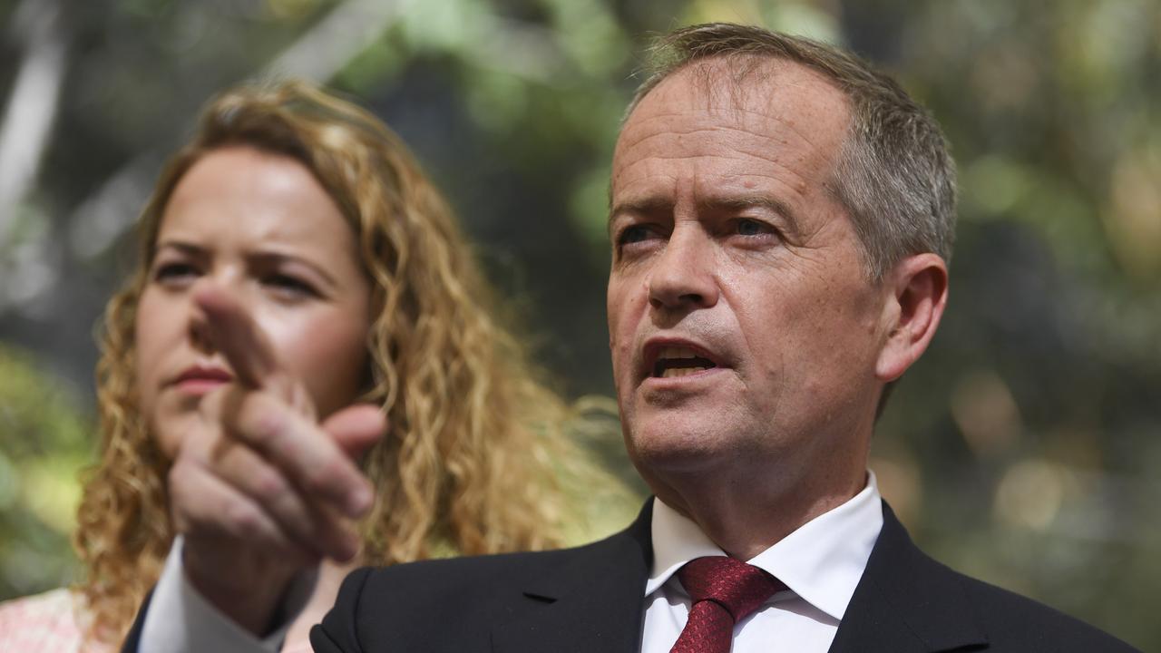 Bill Shorten’s press conference yesterday was heated when he refused to answer policy questions. Picture: AAP