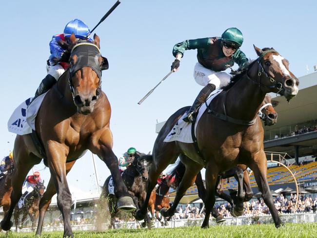 SYDNEY, AUSTRALIA - MAY 22: Tom Sherry on I Am Power wins race 4 the ACY Securities Handicap during Sydney Racing at Rosehill Gardens on May 22, 2021 in Sydney, Australia. (Photo by Mark Evans/Getty Images) *** BESTPIX ***