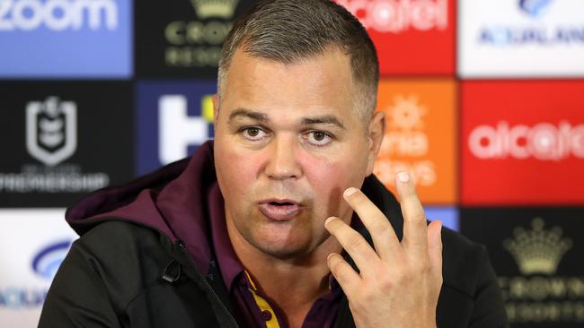 The Broncos must address the future of besieged coach Anthony Seibold. Picture: Getty Images