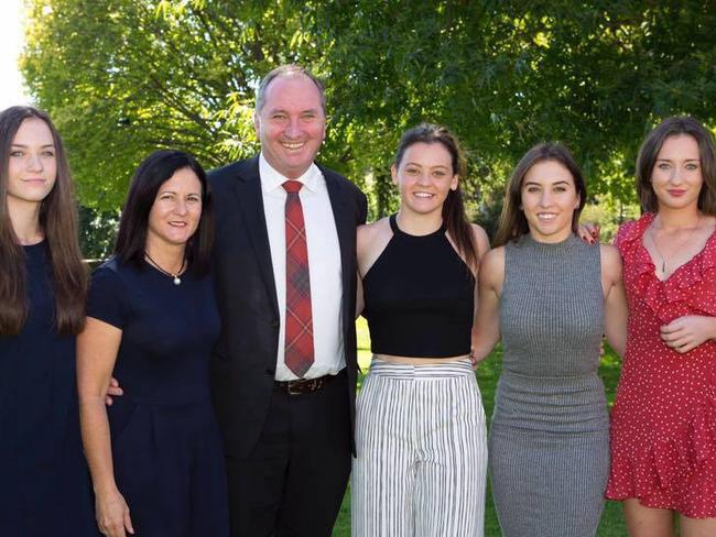 Natalie Joyce, wife of Deputy Prime Minister Barnaby Joyce with her daughters. Daughters (L-R) Odette, Caroline, Julia and Bridgette. Picture: Facebook