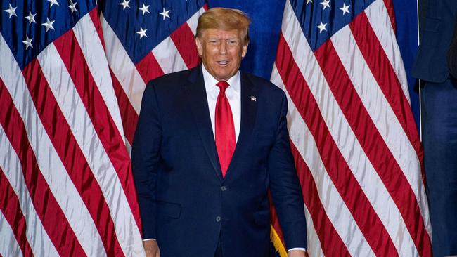 Donald Trump during a Make America Great Again rally in Manchester, New Hampshire, on Thursday. Picture: AFP.