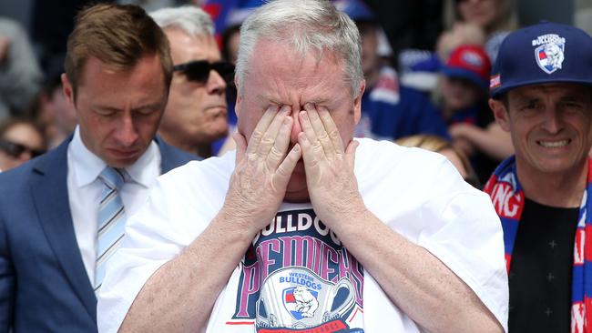 An emotional president Peter Gordon. Picture: Michael Klein