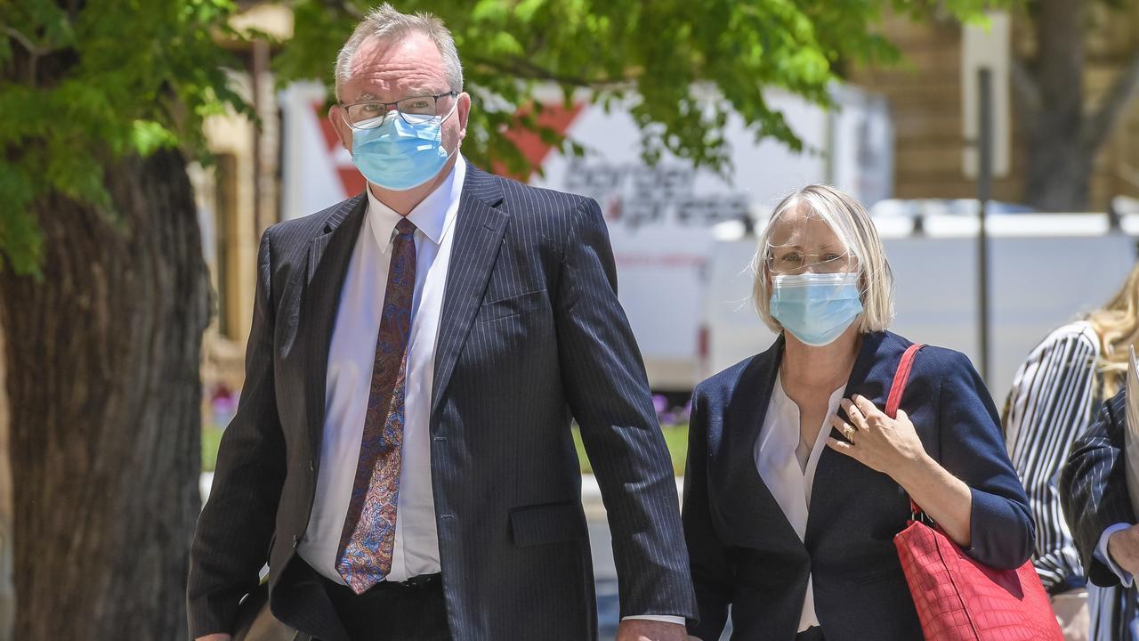 Greg and Annabel Digance outside Adelaide Magistrates Court in December 2021. Picture: NCA NewsWire / Roy VanDerVegt