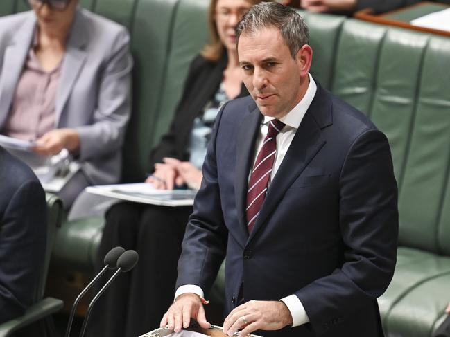 CANBERRA, Australia - NewsWire Photos - June 26, 2024: Federal Treasurer Jim Chalmers during Question Time at Parliament House in Canberra. Picture: NewsWire / Martin Ollman