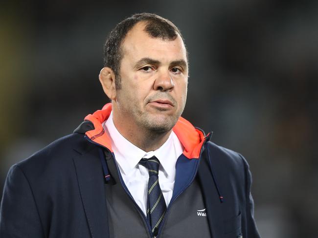 AUCKLAND, NEW ZEALAND - AUGUST 25:  Wallabies coach Michael Cheika during The Rugby Championship game between the New Zealand All Blacks and the Australia Wallabies at Eden Park on August 25, 2018 in Auckland, New Zealand.  (Photo by Phil Walter/Getty Images)