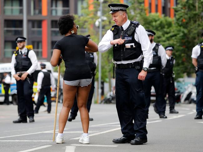 Londoners defied coronavirus restrictions and rallied on Wednesday in solidarity with protests raging across the United States. Picture: Tolga Akmen