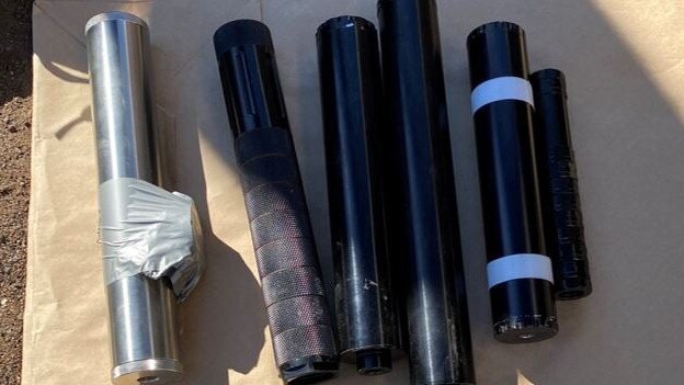 Firearm parts police allegedly found in Shane Meads's possession in Dubbo on April 13. Picture: NSW Police