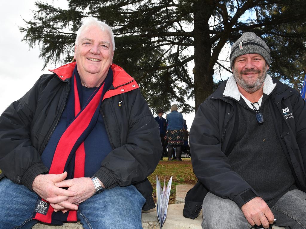 Scott Mead (left) and Roger Proper settle back for the annual O'Callaghan Cup played at Downlands College. August 6th, 2022