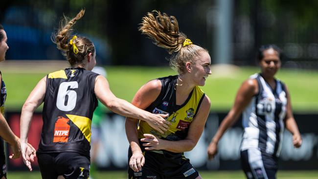 Gabrielle Deller as the Nightcliff Tigers took on the Palmerston Magpies in the 2024-25 NTFL women's semi-final. Picture: Pema Tamang Pakhrin
