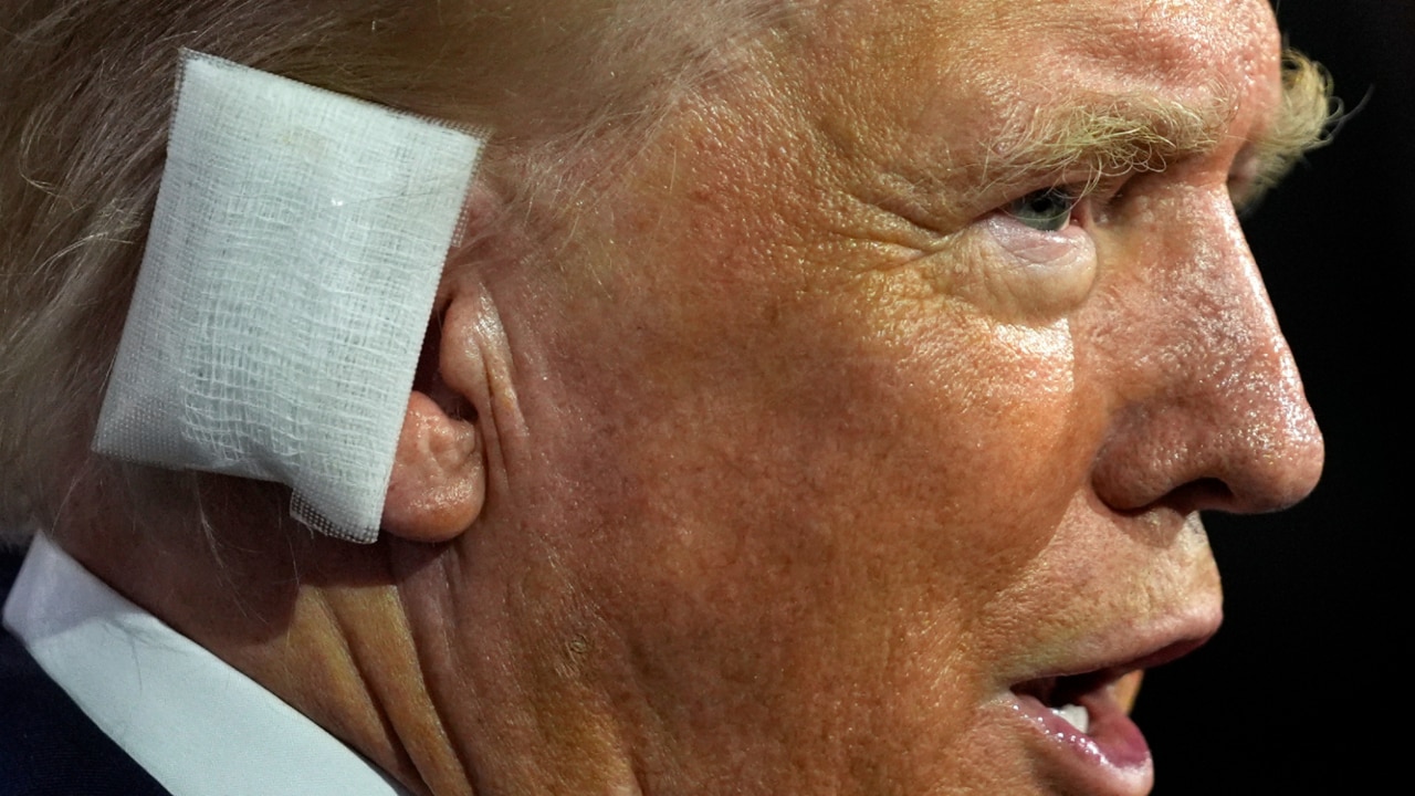 A bandaged Donald Trump fist pumps to chants of ‘USA’ at the RNC | Sky