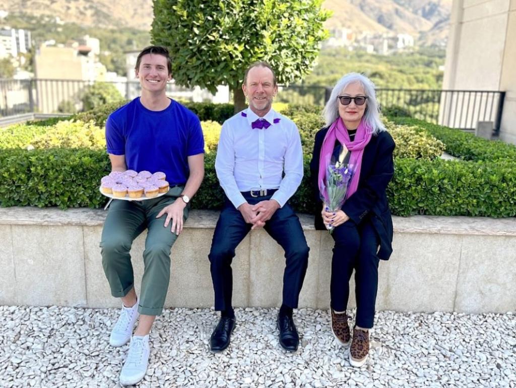 Mr McConville (centre) was summoned by Tehran over an Instagram post celebrating LGBT+ youth on Wear it Purple Day. Picture: Supplied