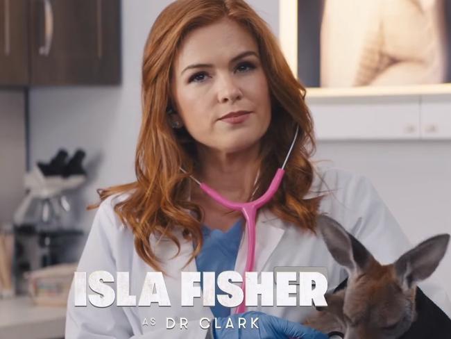 Isla Fisher appears as a kangaroo vet in the trailer. Picture: Dundee Movie
