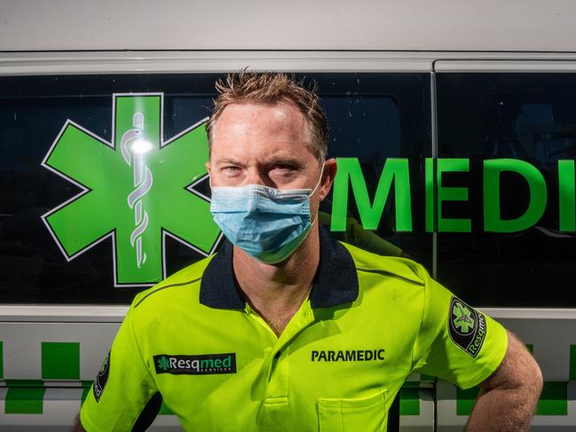 Director of Resqmed Services paramedic Adam Jarrett and his team have been on the frontline of Covid testing in the ACT and its borders. Photo: Adam Hourigan