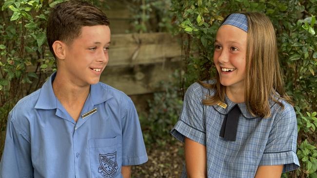 Our Lady of Lourdes Primary School captains Lachlan Osbourne and Hannah Ingleby.