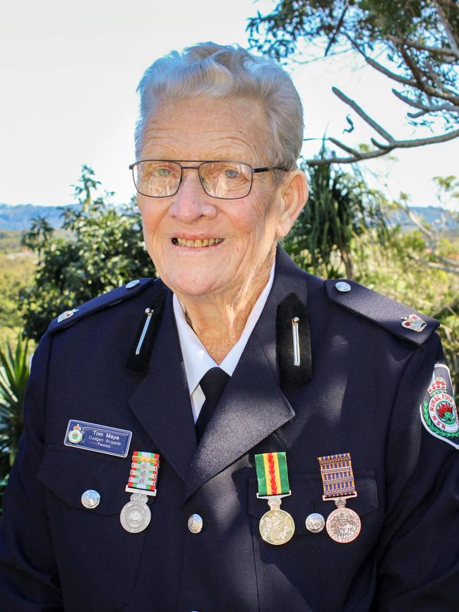 Cudgen Brigade member Tom Maye AFSM was recognised for over 70 years of Service to the NSW Rural Fire Service (NSW RFS). Photo: Contributed