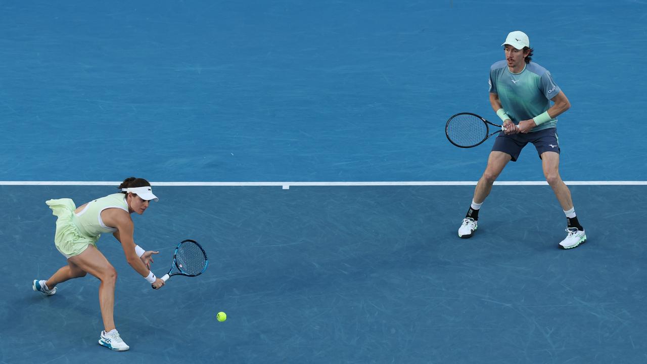 Kimberly Birrell and John-Patrick Smith (pictured) will take on Olivia Gadecki and John Peers in the first all-Australian mixed doubles final at Melbourne Park in 58 years. Picture: Cameron Spencer / Getty Images