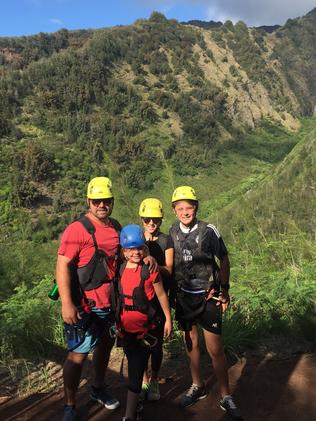 Norm and kids on a recent trip to Maui Zipline.