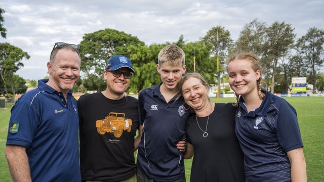 Anthony Elliott (MRP founder) then Andrew Chesterman, son and player Matthew, Anita Chesterman and Emily (coach)