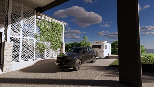 An artist's render of caravan access to the coming The View Residences in Redland Bay. Picture: Supplied